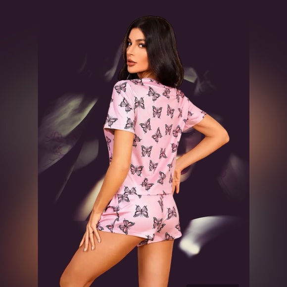 NWT Butterfly Short Pajama Set Juniors Size - Picture 1 of 3